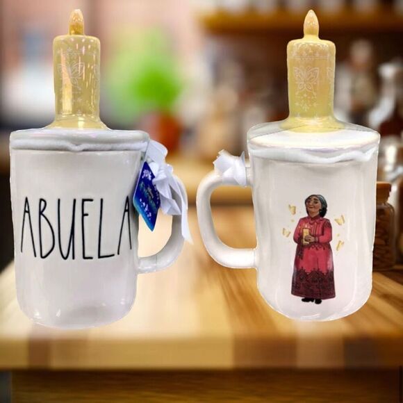NWT Rae Dunn Disney Encanto ABUELA White Ceramic Iridescent Candle Topper Mug - Picture 5 of 12